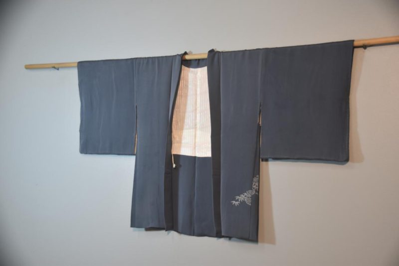 Steel Blue Vintage Silk Haori - Image 3