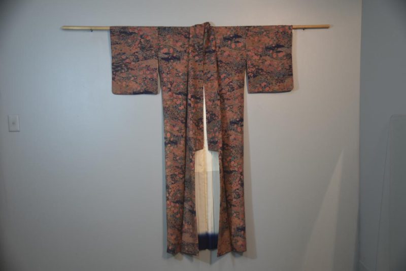 Japanese Floral Silk Crepe Kimono - Image 5