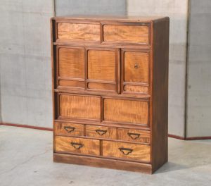 Vintage Tochi (Horse Chestnut) Chadansu Tea Utensil Chest Width:760mm