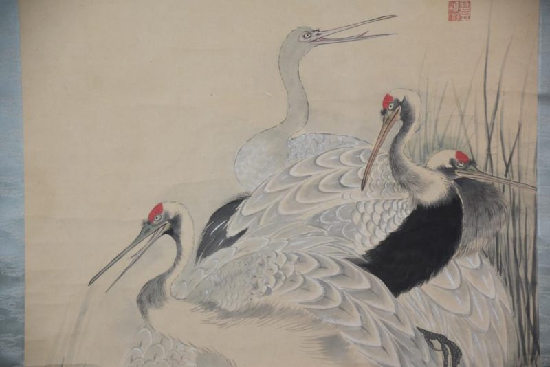 Japanese Cranes Scroll Height:1940mm - Image 2