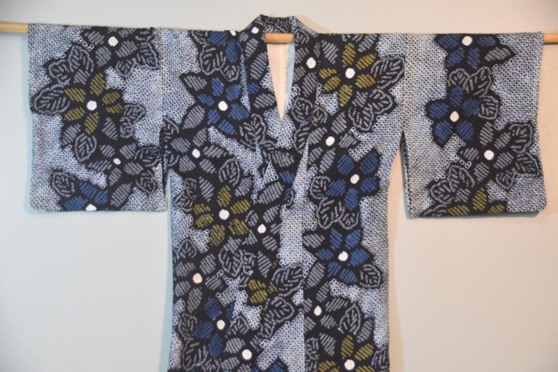 Vintage Japanese Shibori Cotton Yukata - Image 4