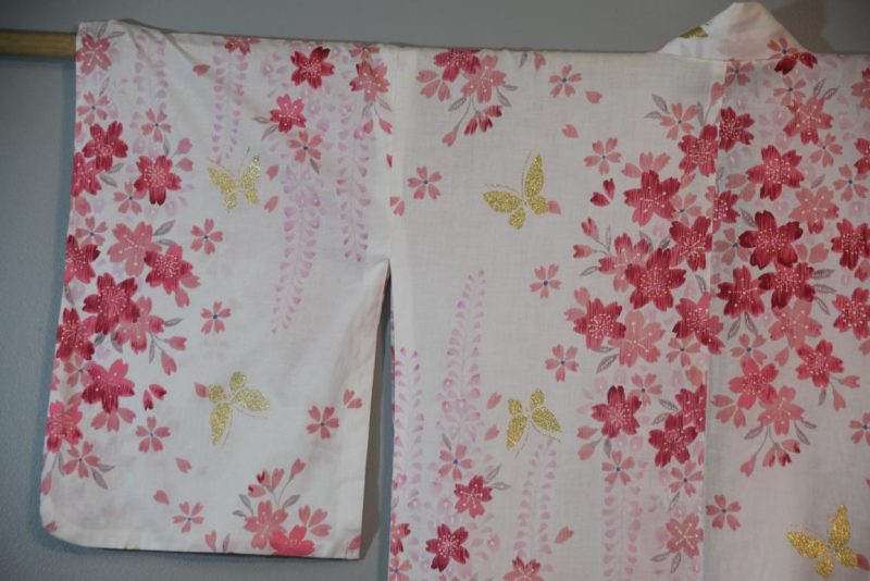 Golden Butterfly Vintage Japanese Cotton Yukata - Image 3