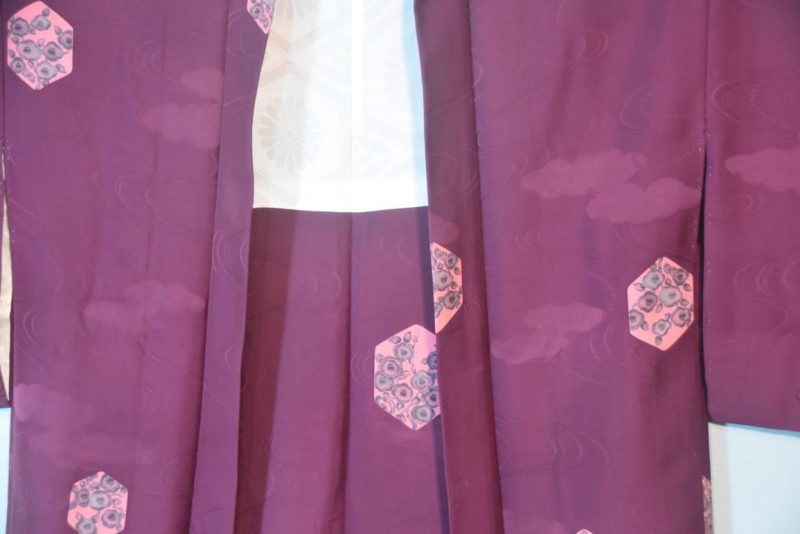 Maroon Cloud Vintage Silk Haori - Image 7