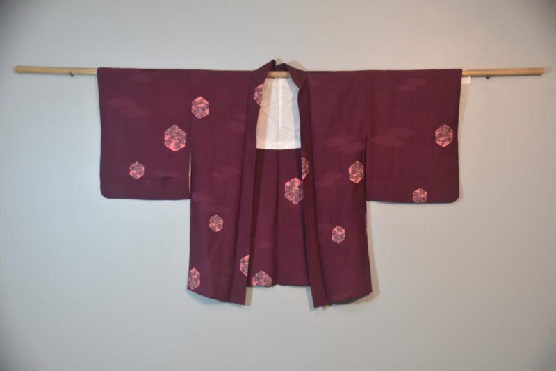 Maroon Cloud Vintage Silk Haori
