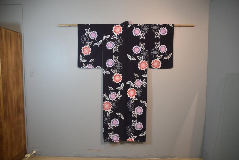 Japanese Flowers Vintage Cotton Yukata