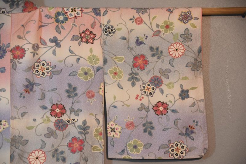 Soft Hues Japanese Silk Kimono - Image 3