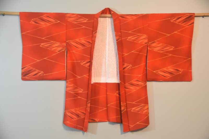 Russet Geometric Vintage Silk Haori - Image 6
