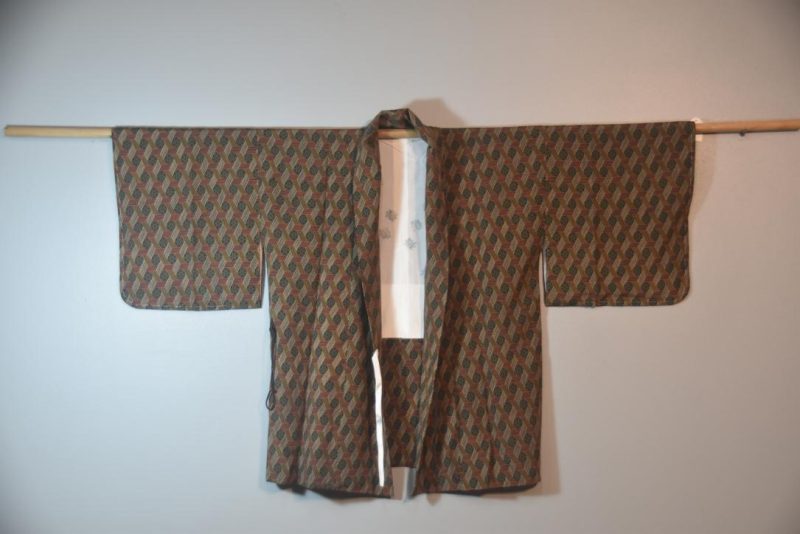 Geometric Designer Vintage Silk Haori Jacket