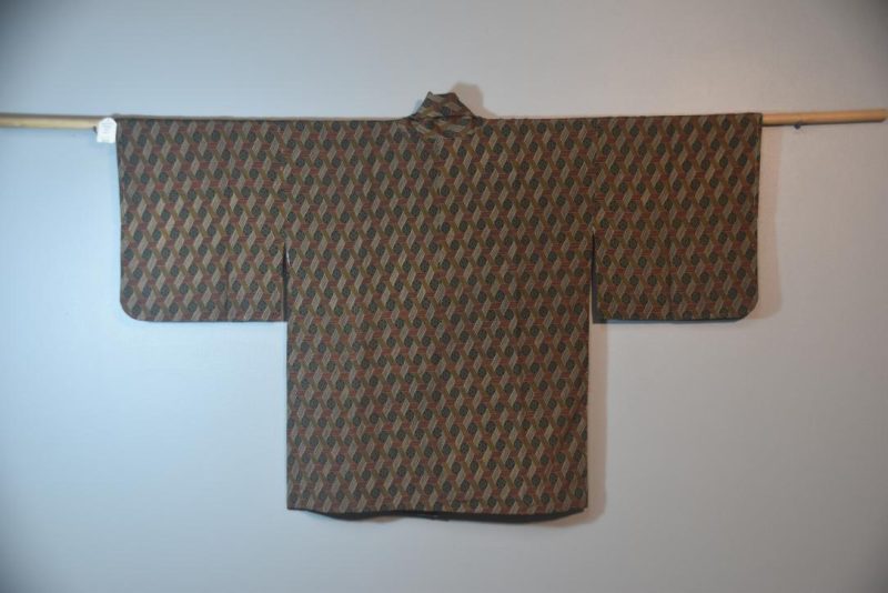Geometric Designer Vintage Silk Haori Jacket - Image 5