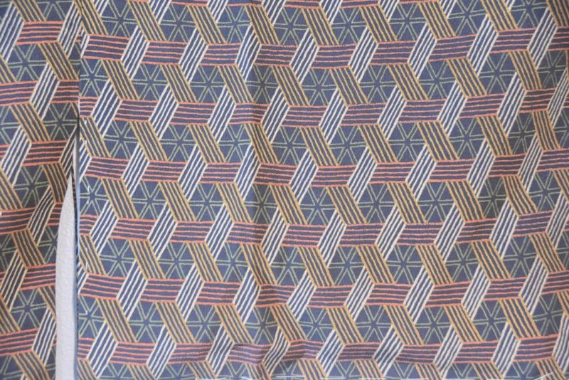 Geometric Designer Vintage Silk Haori Jacket - Image 4