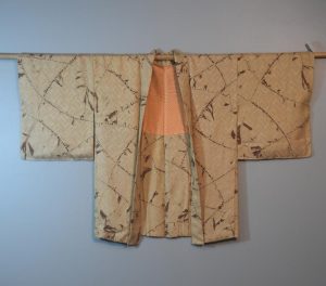 Caramel Jacquard Vintage Silk Haori Jacket