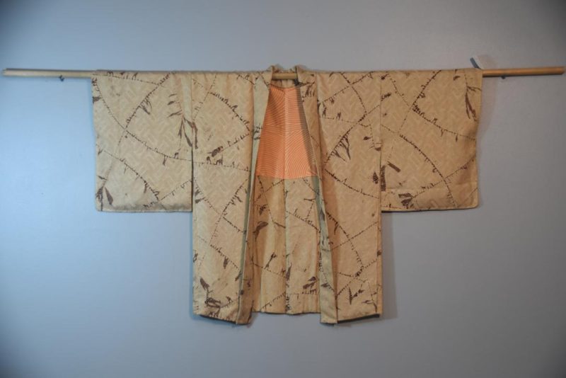 Caramel Jacquard Vintage Silk Haori Jacket