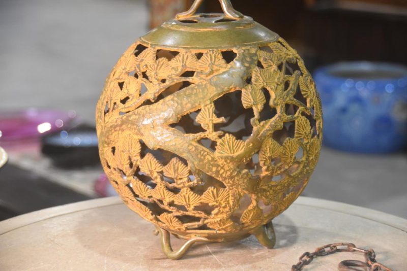 Japanese Bronze Hanging Lantern Width:220mm - Image 3