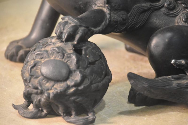 Japanese Cast Bronze Lion Dog Shishi Width:230mm - Image 3