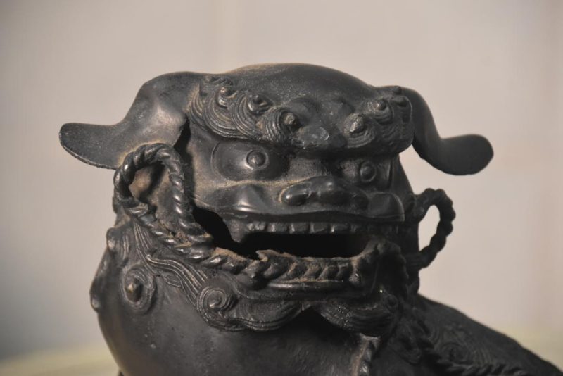 Japanese Cast Bronze Lion Dog Shishi Width:230mm - Image 2