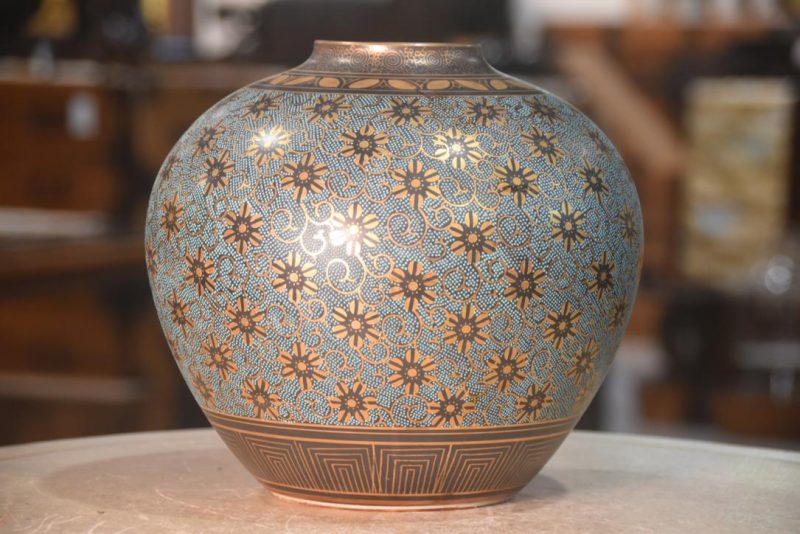 Japanese Pottery Kutani Vase Width:230mm