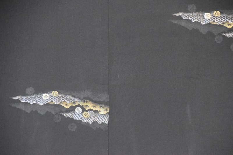 Metallic Flowers Vintage Japanese Silk Haori - Image 2