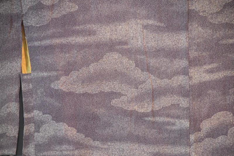 Purple Cloud Japanese Vintage Silk Haori - Image 2
