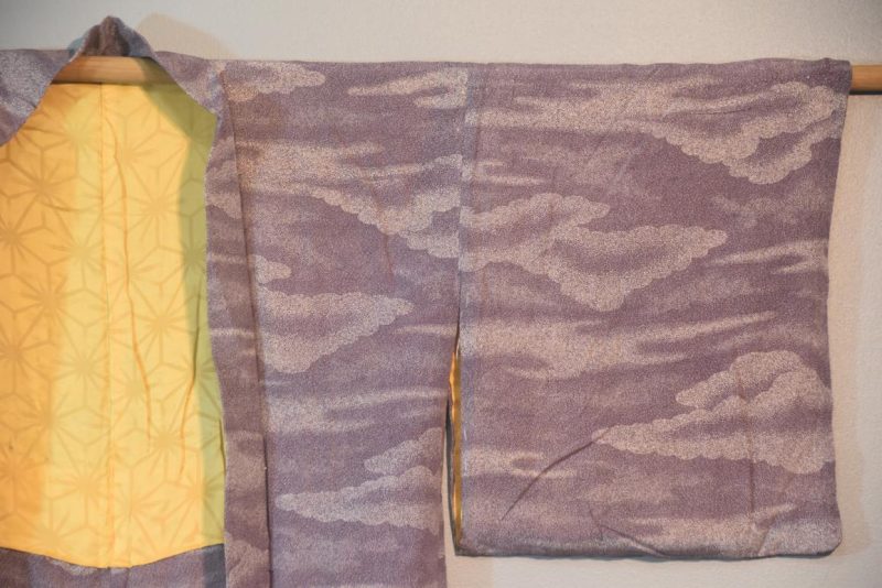 Purple Cloud Japanese Vintage Silk Haori - Image 6