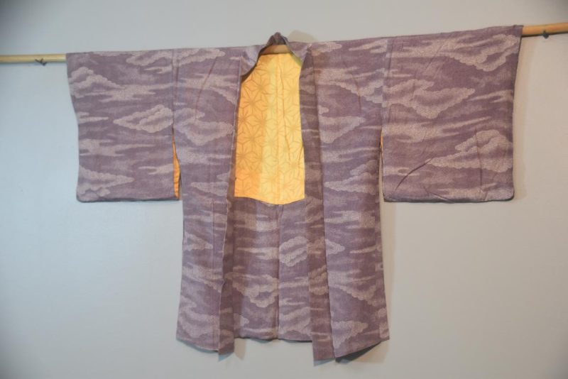 Purple Cloud Japanese Vintage Silk Haori - Image 9