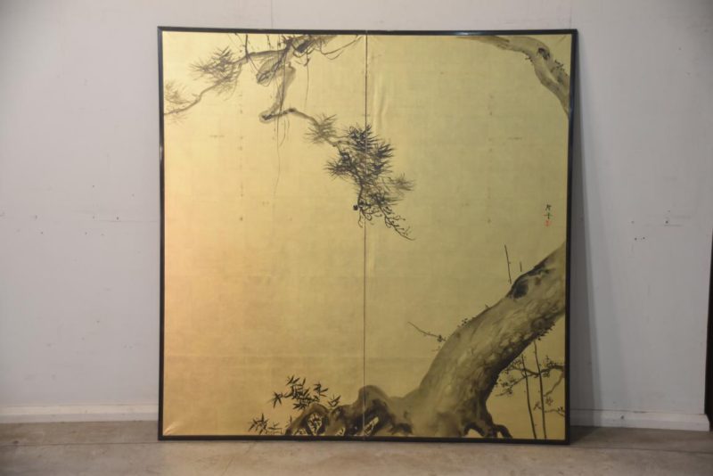 Sumi-E Pine 2 Panel Screen Width:1700mm