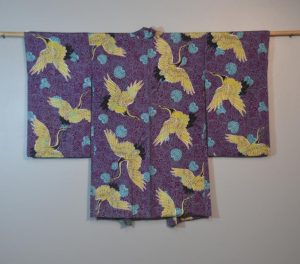 Cranes Vintage Silk Haori Jacket