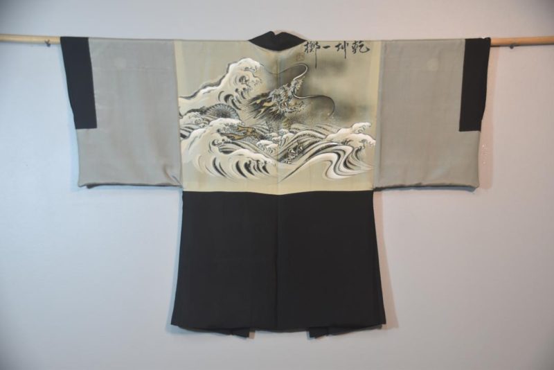Vintage Japanese Silk Mans Haori (Kimono Jacket)
