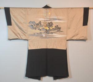 Vintage Japanese Silk Mans Haori (Kimono Jacket)