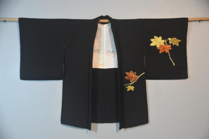 Autumn Leaves Vintage Japanese Silk Haori - Image 6