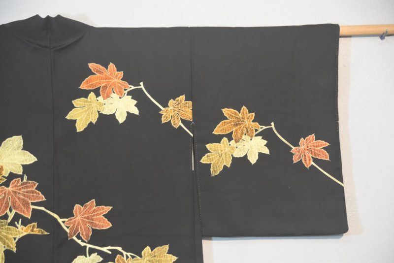 Autumn Leaves Vintage Japanese Silk Haori - Image 5