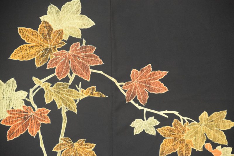 Autumn Leaves Vintage Japanese Silk Haori - Image 2