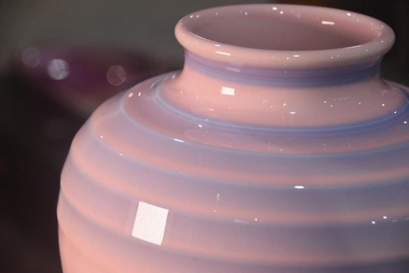 Pink and Blue Flambe Glaze Vase Height:260mm - Image 4