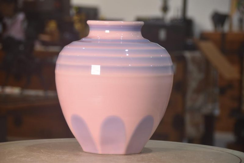 Pink and Blue Flambe Glaze Vase Height:260mm - Image 3