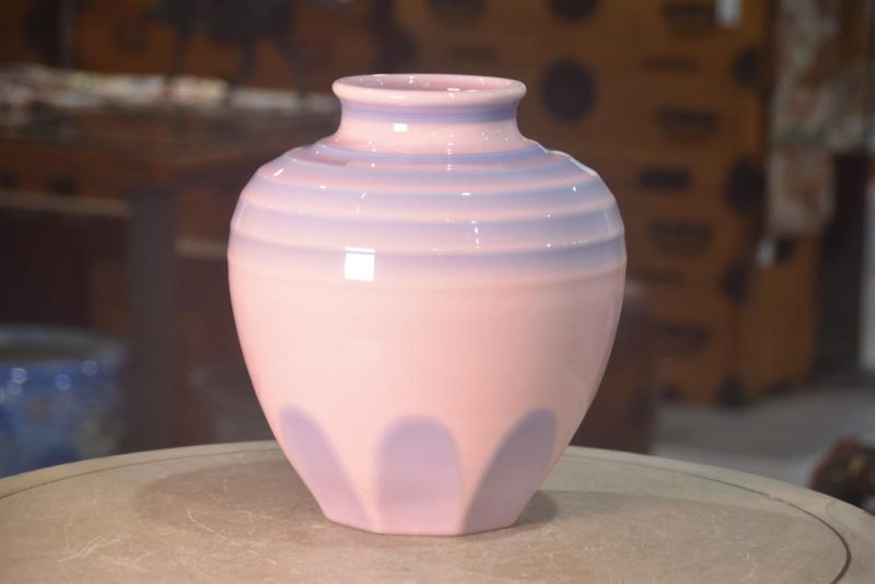 Pink and Blue Flambe Glaze Vase Height:260mm