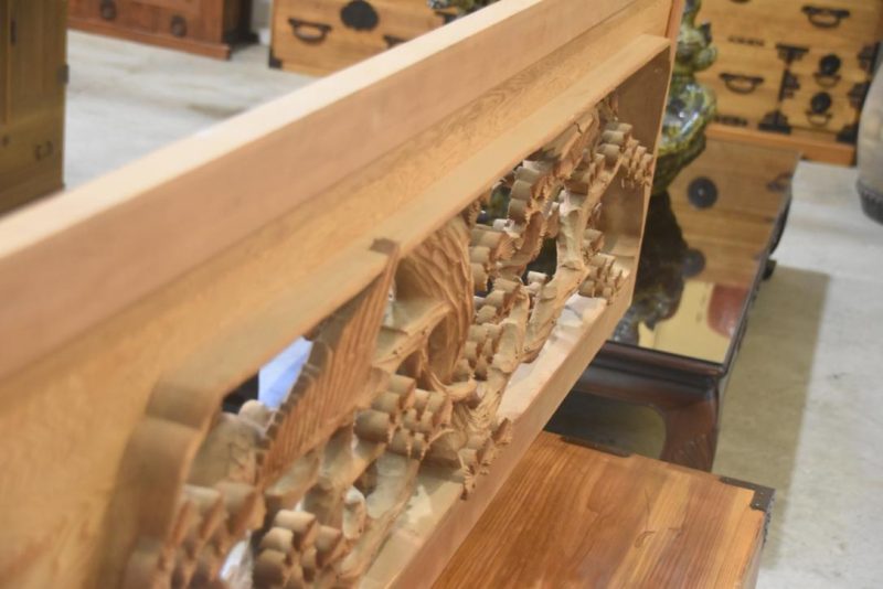 Japanese Carved Wooden Rama Transom Width:1860mm - Image 7