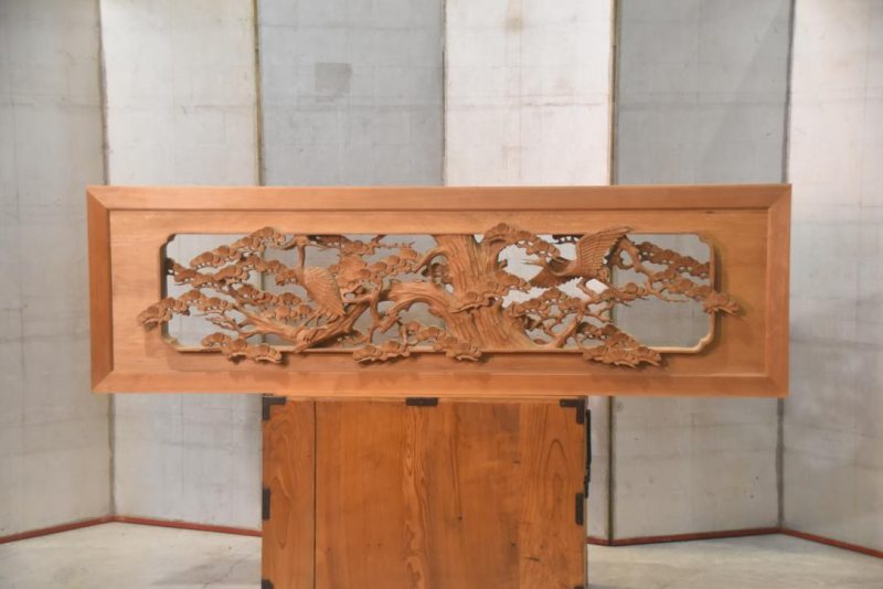 Japanese Carved Wooden Rama Transom Width:1860mm