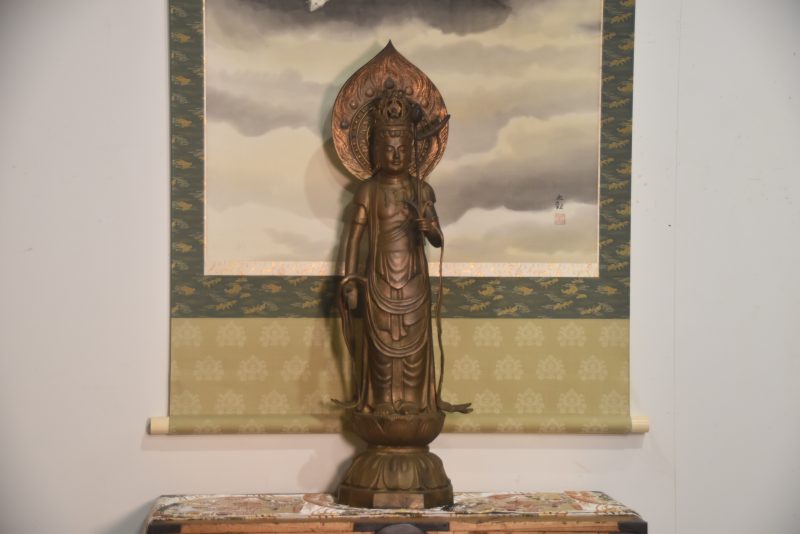 Japanese Bronze Kwan Yin (Kannon) Statue Height:950mm
