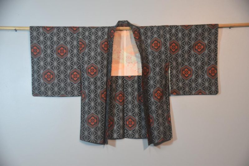 Intricately Woven Vintage Silk Haori Jacket - Image 4