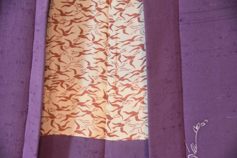 Lilac Purple Tsumugi (Slubbed Silk) Vintage Silk Haori Jacket - Image 5