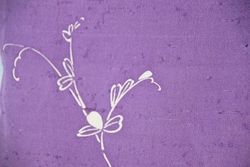 Lilac Purple Tsumugi (Slubbed Silk) Vintage Silk Haori Jacket - Image 2