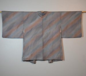 Mauve and Grey Vintage Silk Haori Jacket