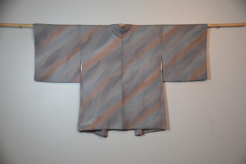 Mauve and Grey Vintage Silk Haori Jacket