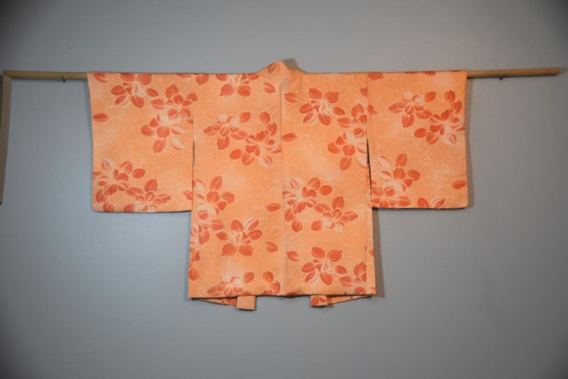 Peach Flowers Vintage Silk Haori Jacket