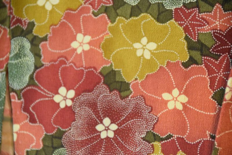 Coral Floral Vintage Silk Haori Jacket - Image 5