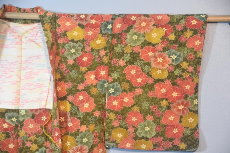 Coral Floral Vintage Silk Haori Jacket - Image 3