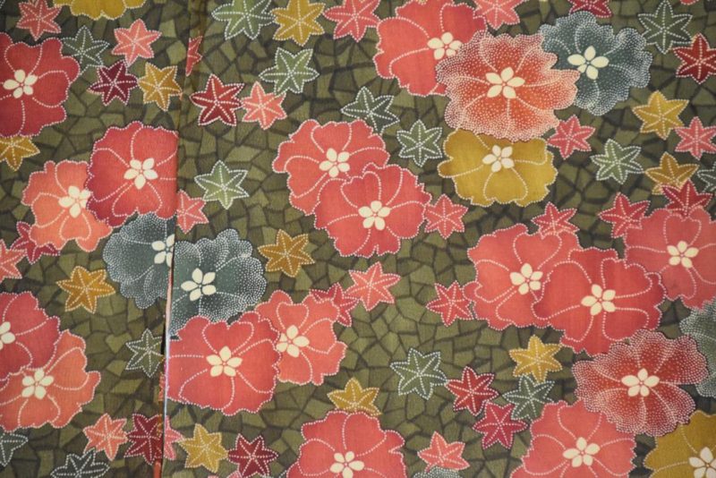 Coral Floral Vintage Silk Haori Jacket - Image 2
