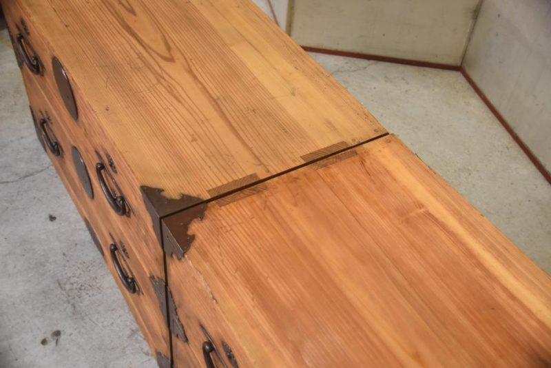 Antique 2 Section Clothing Chest Width:900mm - Image 15