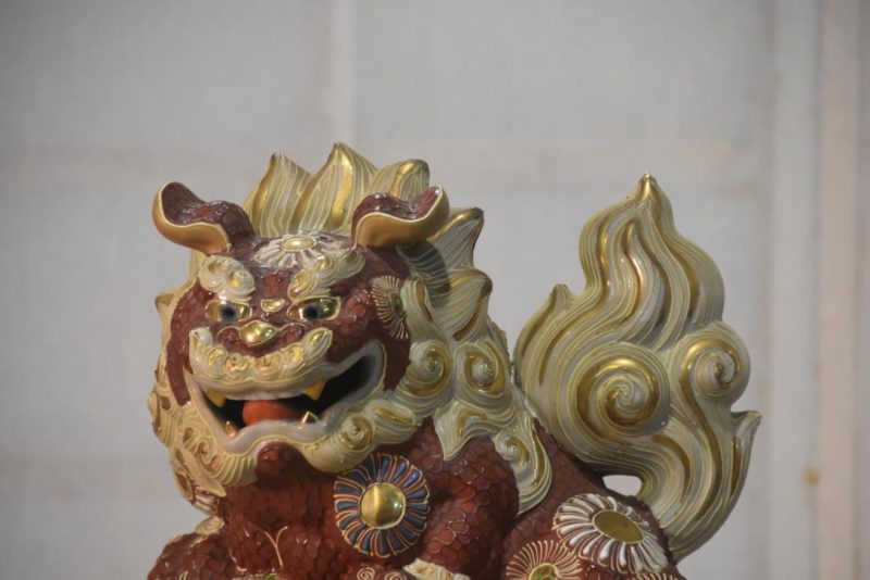 Kutani Pottery Shishi Width:230mm - Image 3