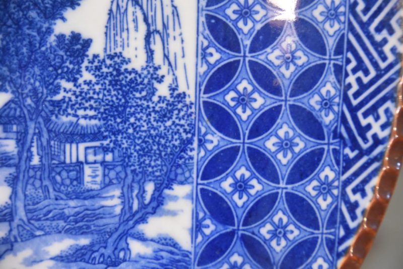 Japanese Blue and White Inban Plate Width:400mm - Image 2