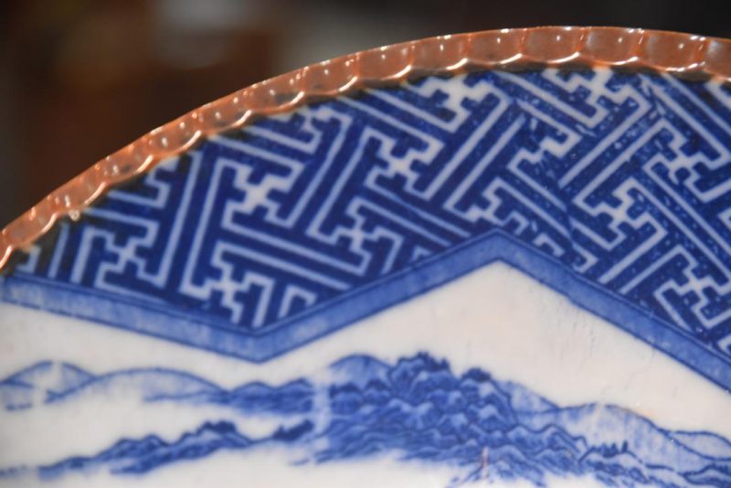 Japanese Blue and White Inban Plate Width:400mm - Image 3